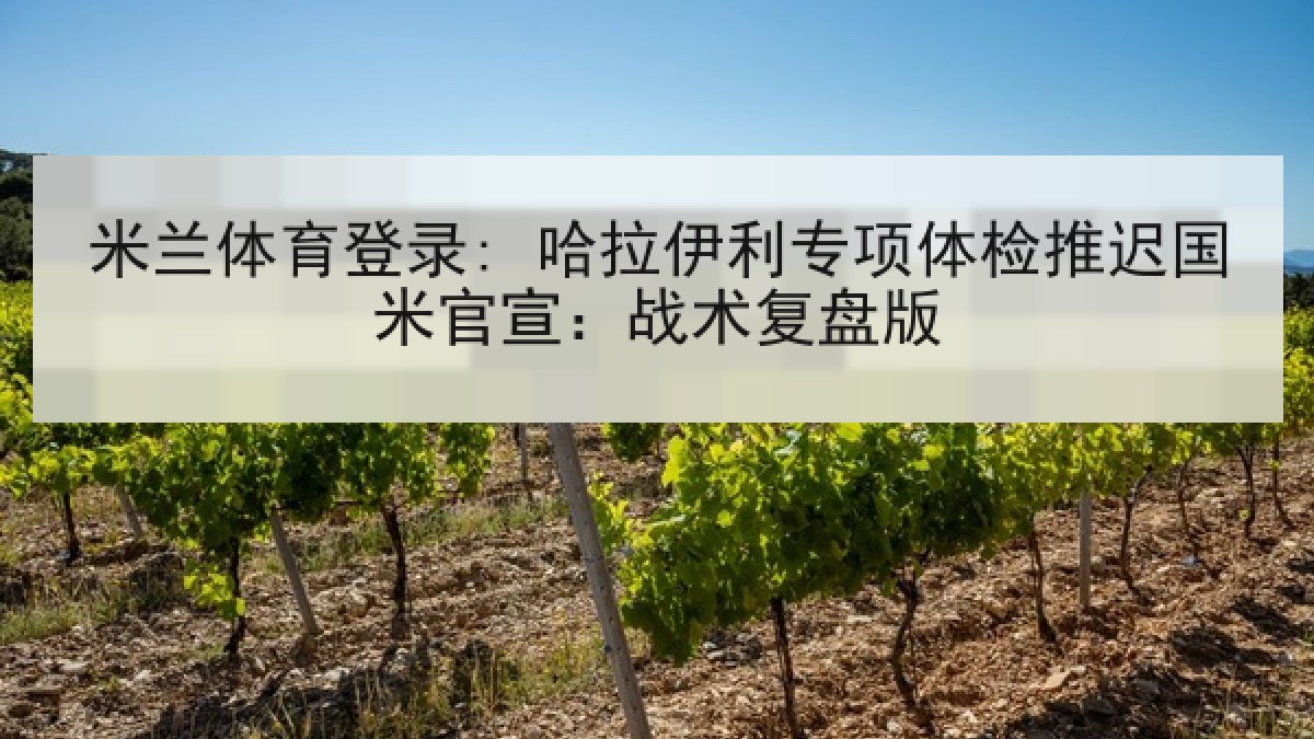 米兰体育登录: 哈拉伊利专项体检推迟国米官宣:战术复盘版 米兰体育登录: 哈拉伊利专项体检推迟国米官宣:战术复盘版